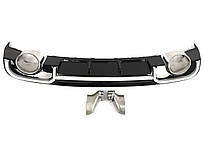 Дифузор ( заднього бампера ) Black Silver / Chrome Pipe ( в стилі RS3 ) Sedan на Audi A3 8V 2016-2020 року