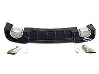 Дифузор ( заднього бампера ) Full Black / Chrome Pipe ( в стилі RS3 ) Sedan S-Line на Audi A3 8V 2016-2020 року