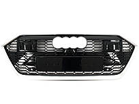 Решітка радіатора Silver Black ( в стилі RS7 під камеру та радари ) на Audi A7 4K 2017-2023 року