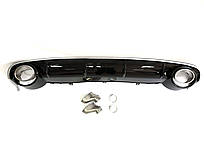 Дифузор ( заднього бампера ) Black Silver / Chrome Pipe ( в стилі RS6 ) на Audi A6 C7 2014-2018 року