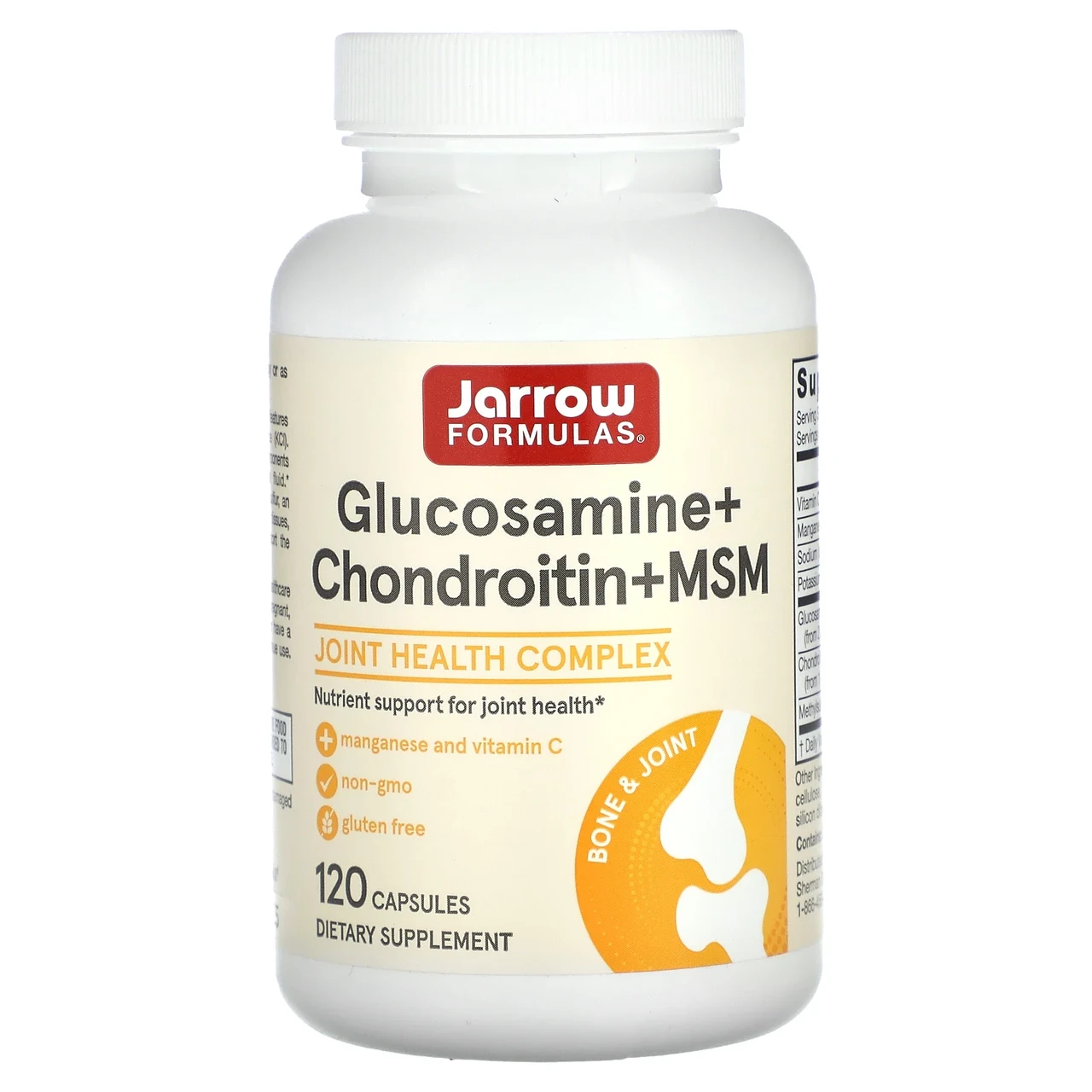 Jarrow Formulas, глюкозамін, хондроїтин та ЧСЧ з марганцем і вітаміном C, 120 капсул, Київ