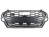 Решітка радіатора Chrome Black ( Matte ) ( в стилі S4 ) на Audi A4 B9 2019-2023 року