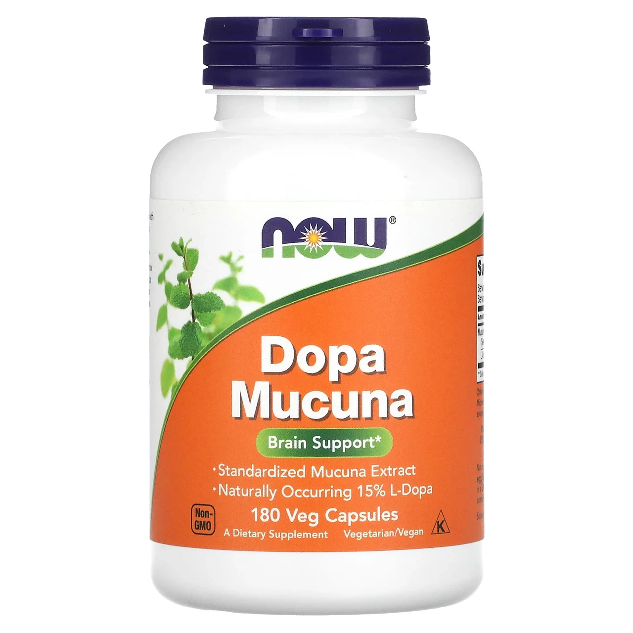 NOW Foods, Dopa Mucuna, 180 Кам’яні капсули рослин, Київ, фото 1