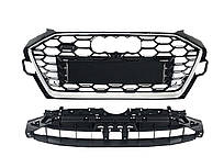 Решітка радіатора Silver black ( в стилі S4 ) на Audi A4 B9 2019-2023 року