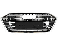 Решітка радіатора Chrome Black ( в стилі S7 під камеру та радари ) на Audi A7 4K 2017-2023 року