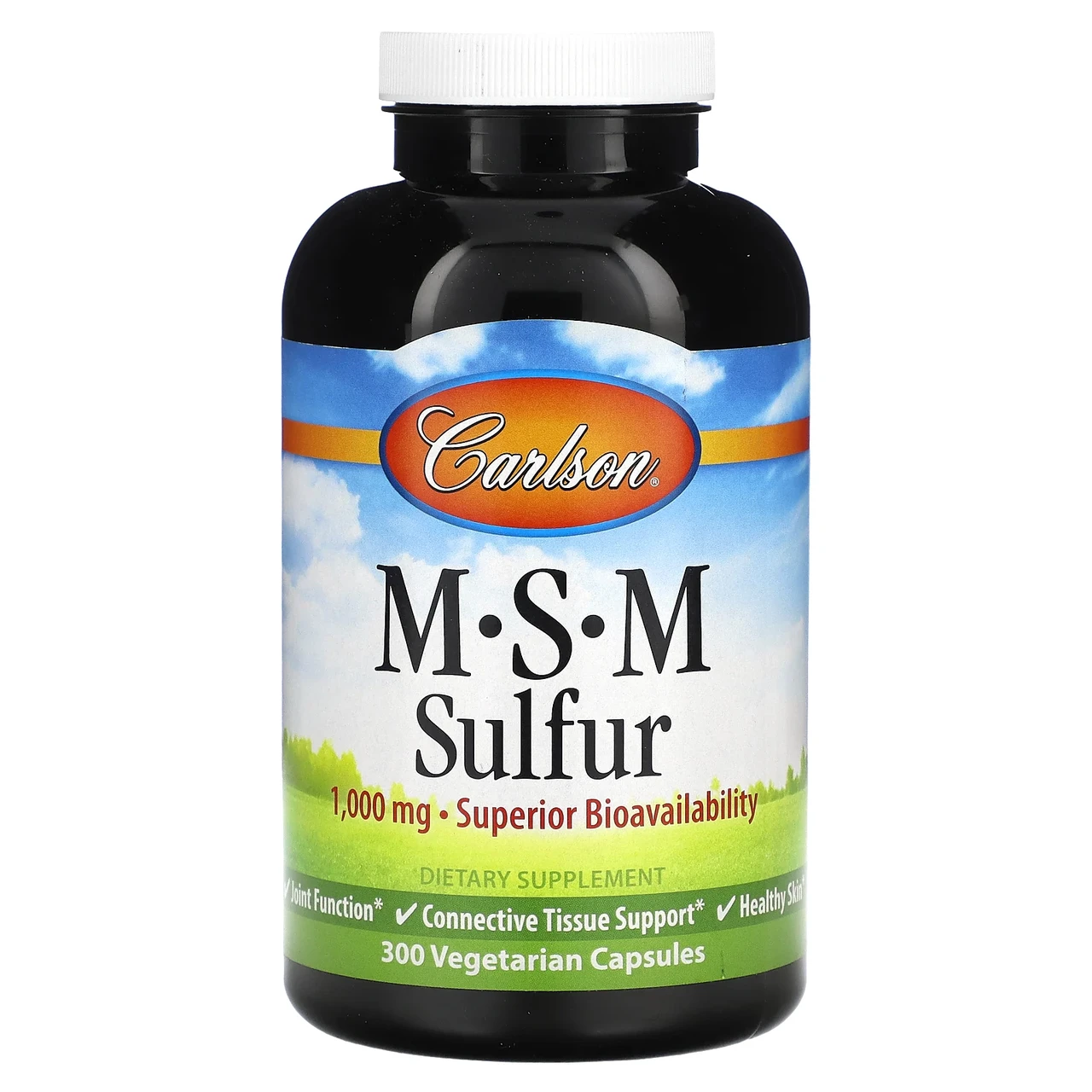 Carlson Labs, MSM Sulfur, 1000 мг, 300 капсул вегетаріанських, Київ