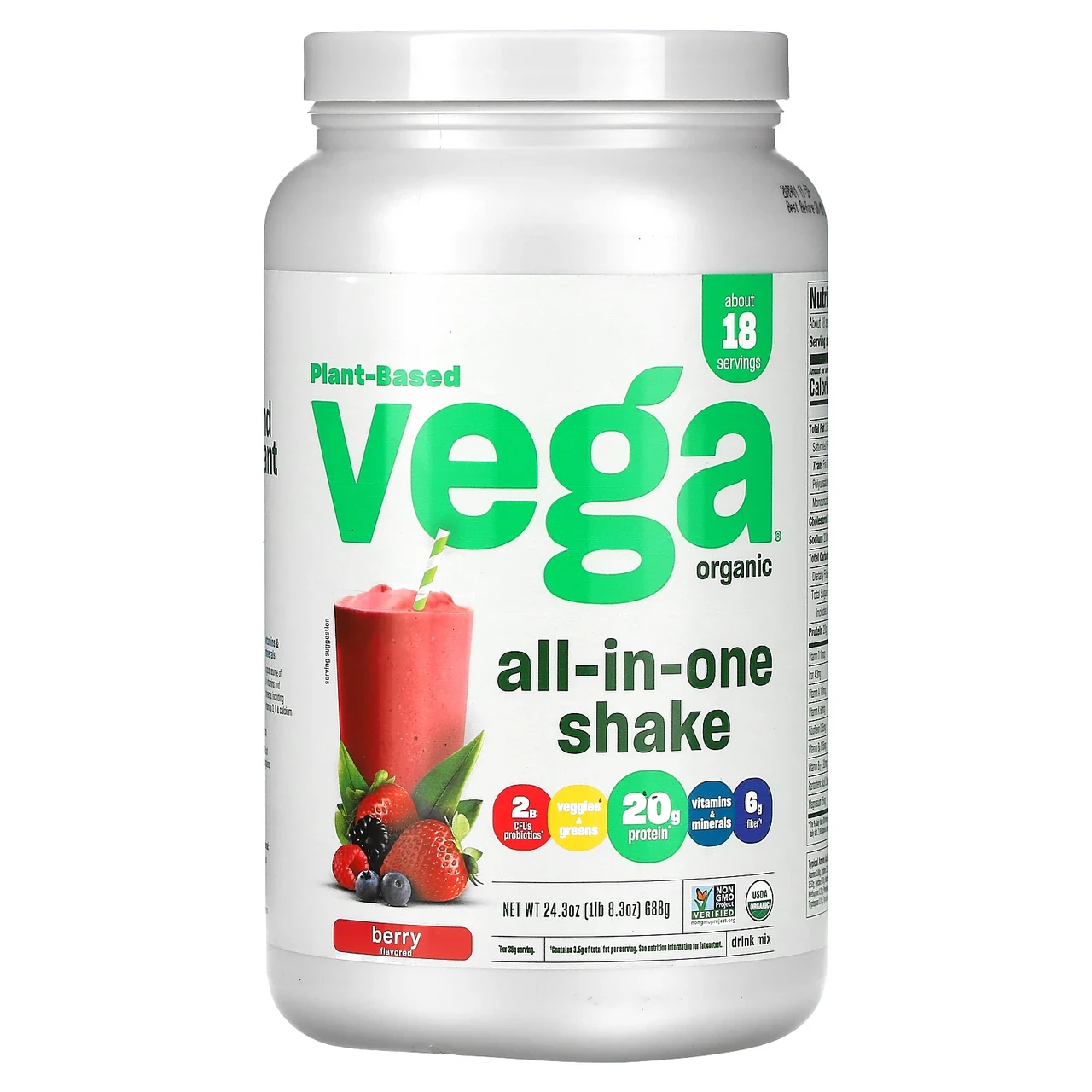 Vega, One, універсальний коктейль, з ягідним смаком, 688 г (24,3 унції), Київ