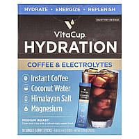 VitaCup, Hydration, кава та електроліти, розчинна кава, середньої обсмажування, 18 порційних стиків по 4,4 г (0,16