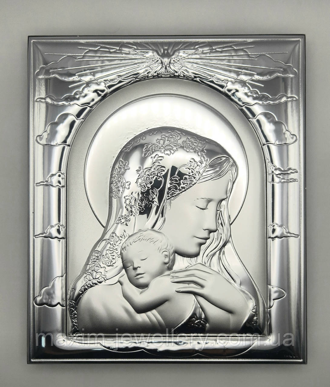 Срібна ікона "Богородиця з Ісусом", фото 1