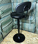 Стілець для вызажиста, бровиста, барний зі спинкою чорний (невеликий брак), фото 4
