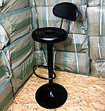 Стілець для вызажиста, бровиста, барний зі спинкою чорний (невеликий брак), фото 6
