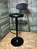 Стілець для вызажиста, бровиста, барний зі спинкою чорний (невеликий брак), фото 9