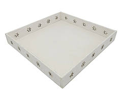 Новорічний піднос дерев'яний Edeka 29,3 х 29,3 х 4,4 см, підставка під декорації