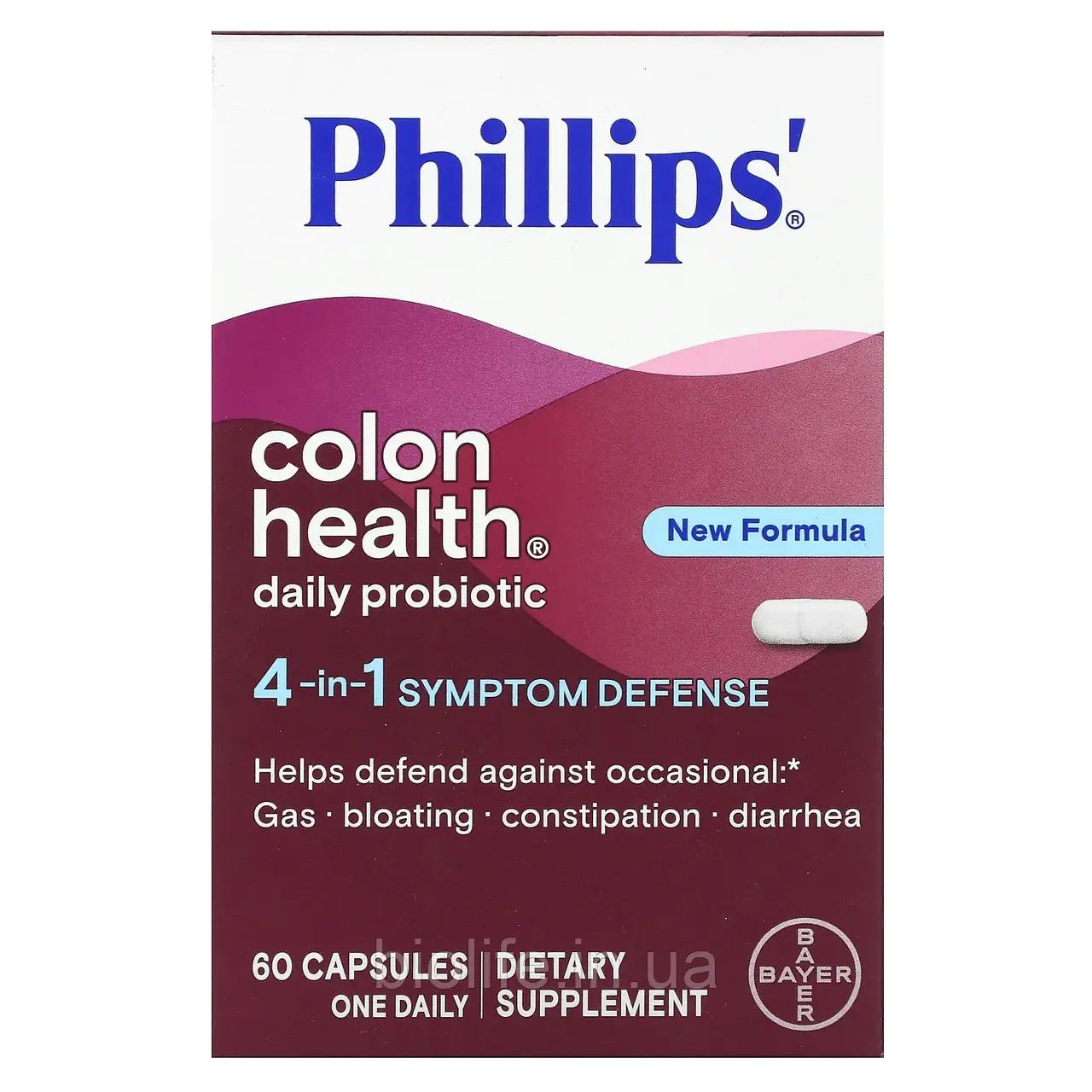 Phillip's, щоденний пробіотик Colon Health, 60 капсул оригінал, фото 1