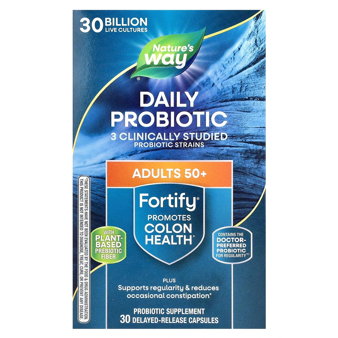Nature's Way, Fortify, Age 50+ Probiotic + Prebiotics, Everyday Care, 30 Billion, 30 Delayed-Release Veg., Київ