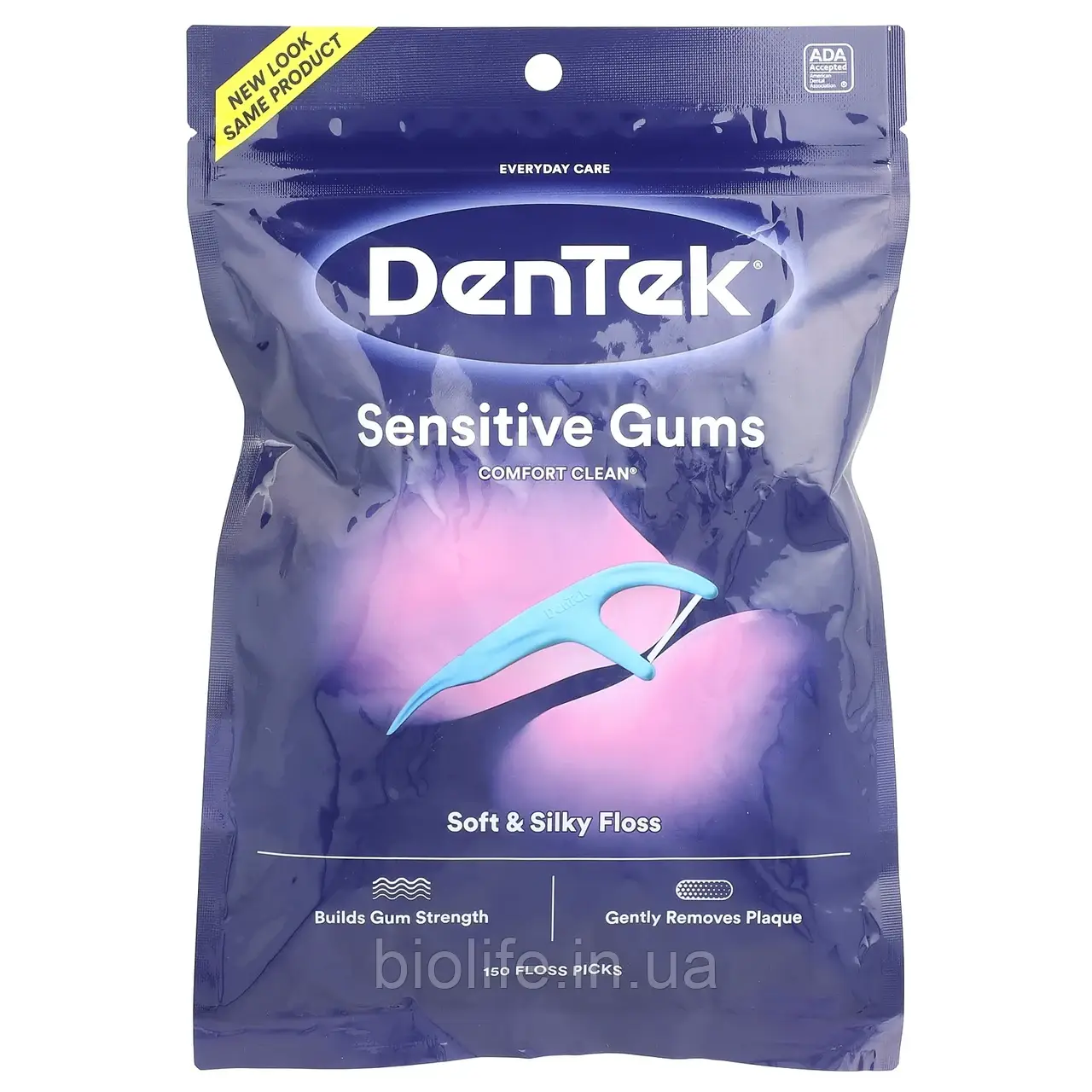 DenTek, Comfort Clean Floss, зубна нитка для чутливих ясен, рідина для полоскання рота, 150 зубний оригінал, фото 1