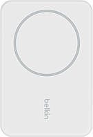 Акумулятор портативний літій-іонний Power Bank Belkin 5000мАг, 7.5Вт, MagSafe, білий (BPD004BTWT)