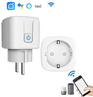 Смарт-розетка з таймером Wi-Fi розетка 20 А з лічильником електроенергії Tuya 4400 Вт, Біла