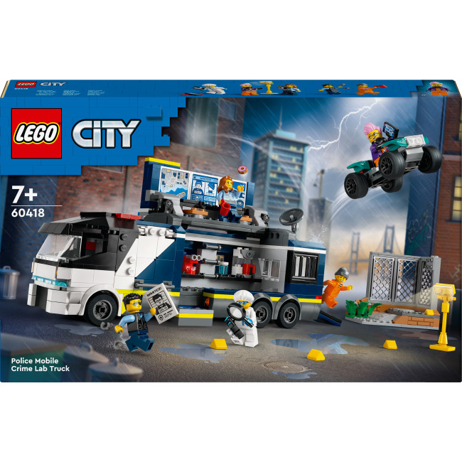 LEGO CITY 60418 Пересувна поліцейська криміналістична лабораторія 6 x 46 x 28 см, фото 1