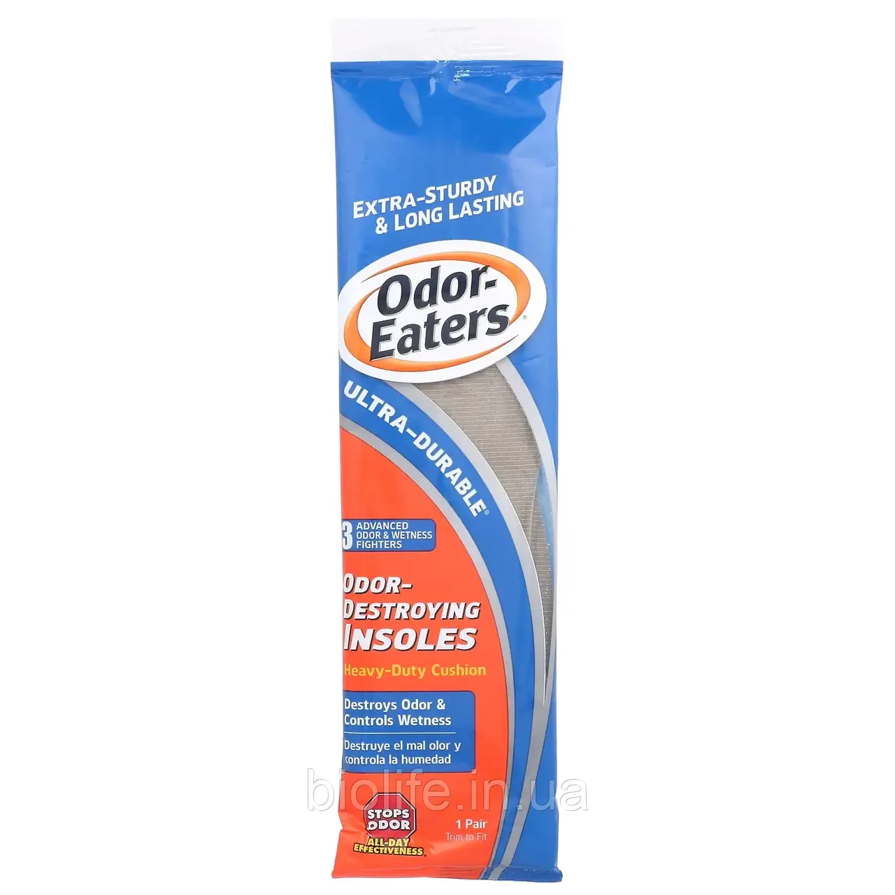 Odor Eaters, що усувають запах устілки, посилена подушка, 1 пара оригінал, фото 1