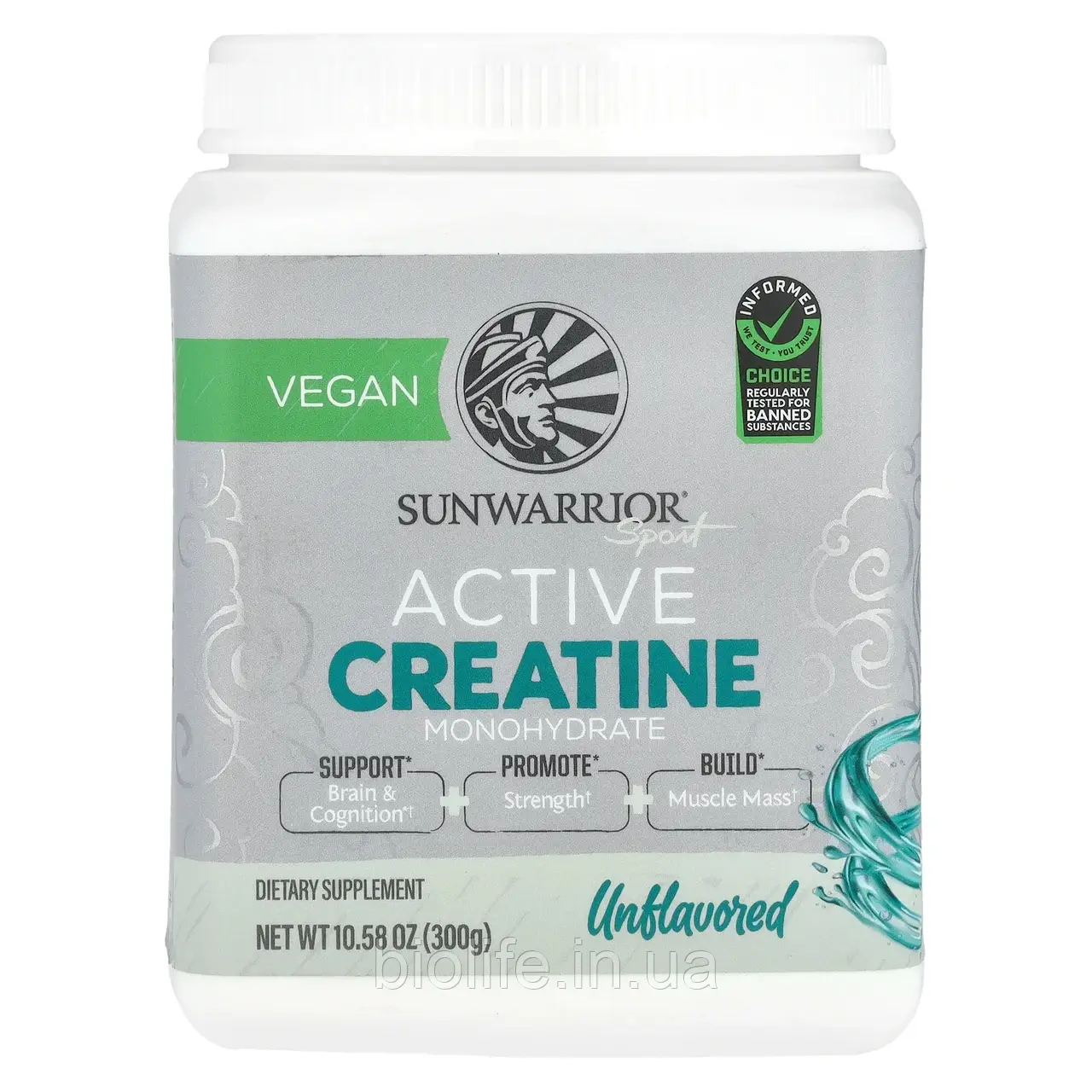 Sunwarrior, Sport, активний моногідрат креатину, з нейтральним смаком, 300 г (10,58 рідкий. унції) оригінал, фото 1