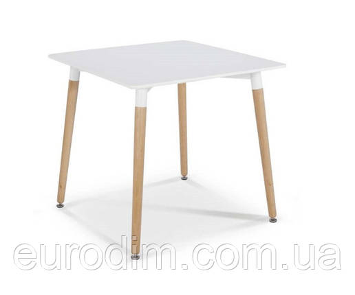 Стіл Нурі квадратний дерев'яний білий, фото 1