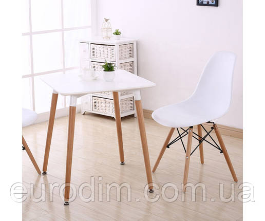 Стіл Нурі квадратний дерев'яний білий, фото 2