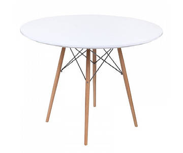 Стіл Тауер Вуд круглий д. 100 см білий