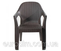 Стілець Міла пластиковий ротанг коричневий, фото 4