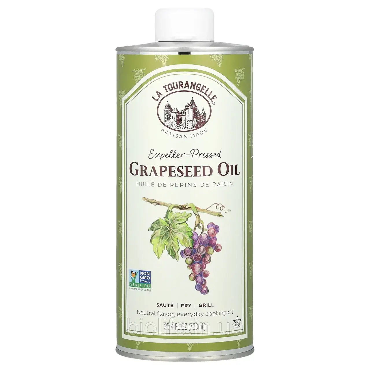La Tourangelle, Олія з виноградних кісточок, отримана методом викручування, 750 мл (25,4 рідк. Унції) оригінал, фото 1