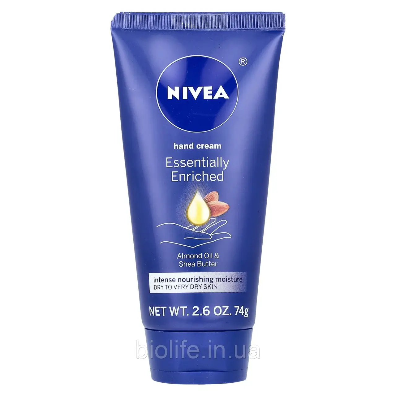 Nivea, Крем для рук з ефірними оліями, мигдальна олія та олія ши, 74 г (2,6 унції) оригінал, фото 1