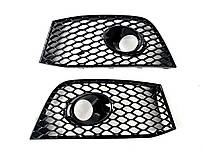 Решітки в бампер Full Black ( RS бампер під дистронік ) на Audi A3 8P 2008-2012 року