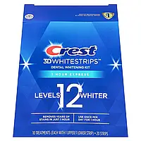 Crest, 3D Whitestrips, набір для вибілювання зубів, 1 година експрес, 20 смужок в Україні оригінал