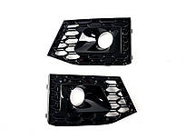 Решітки в бампер Full Black ( RS бампер під дистронік ) на AUDI A4 B9 2015-2019 року