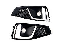 Решітки в бампер Black Silver ( S4 Competition під радари ) на AUDI A4 B9 2015-2019 року