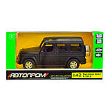 Модель авто 1/42 автомобіль Mercedes-Benz Gelandewagen G350D, метал, чорний. Гелендваген в подарунковому боксі, фото 9
