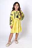 Сукня льон жовтий колір модельне пошиття з вишивкою ріст від 116 до 158, фото 7
