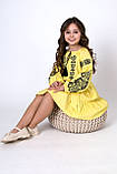 Сукня льон жовтий колір модельне пошиття з вишивкою ріст від 116 до 158, фото 6