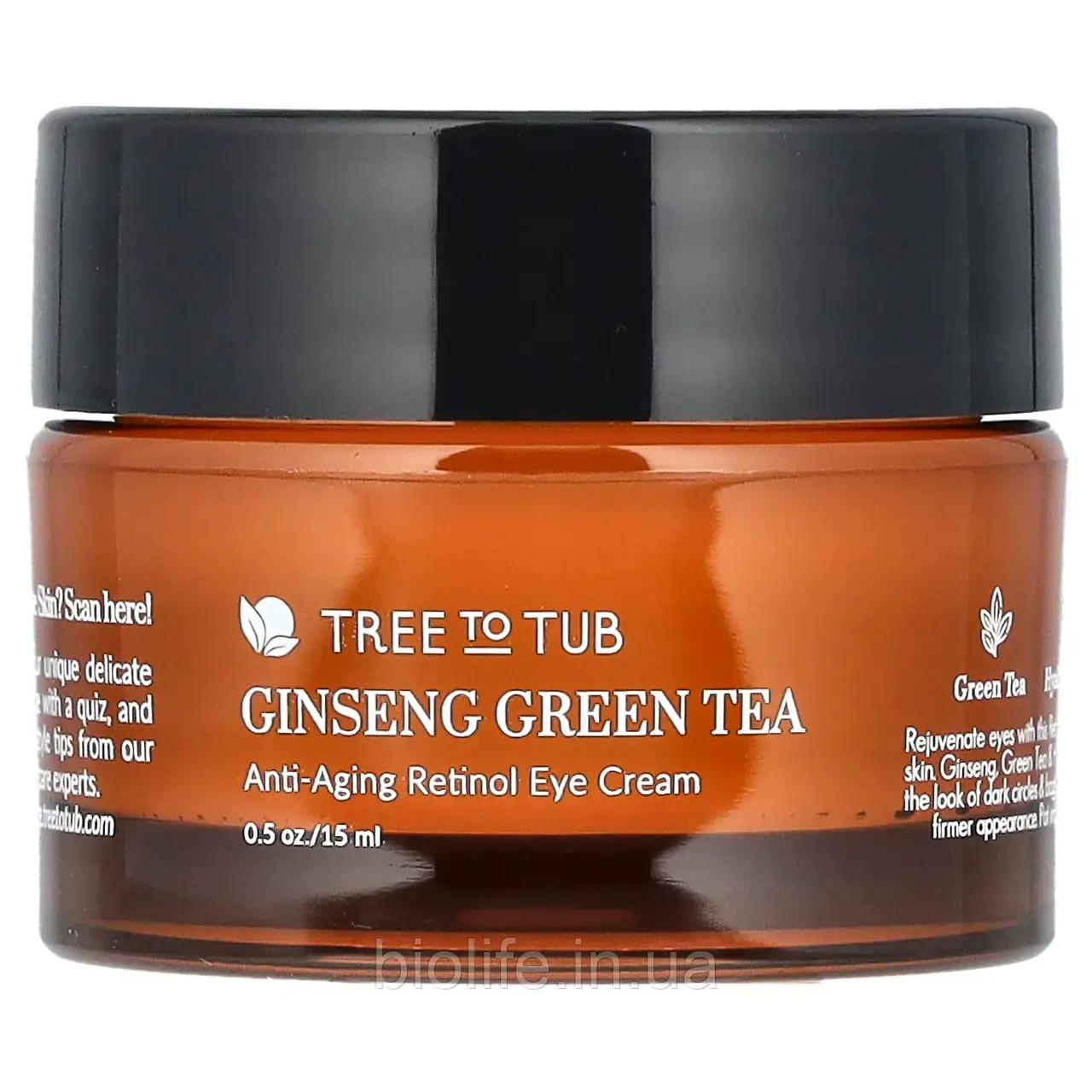 Tree To Tub, Ginseng Green Tea, нічний відновлювальний крем для шкіри навколо очей, ніжний антивіковий оригінал, фото 1