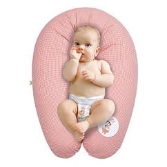 Подушка для вагітних та годування, 30х190см U-подібна PAPAELLA горошок пудра