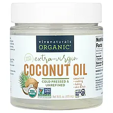 Viva Naturals, Органічна кокосова олія першого віджиму, 473 мл (16 рідко). Унций), Київ