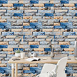 Самоклеючі шпалери 2800х500х1,5мм Синьо-жовта катиринославська цегла (D) SW-00001785, фото 5