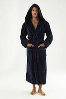Чоловічий велюровий махровий халат із капюшоном Nusa