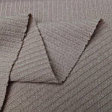 Тканина трикотаж щільний рубчик колір світлий мокко, фото 7