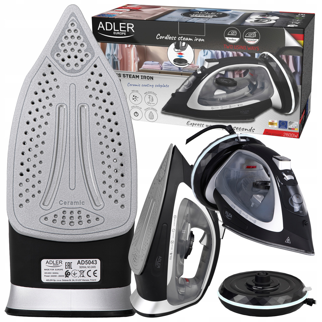 Бездротова парова праска Adler AD 5043 2800 Вт