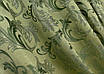 Комплект (2шт. 1,45х2,7м.) жакардових штор "Завиток" з люрексом. Колір оливковий. Код 1649ш 33-0531, фото 6