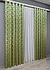 Комплект (2шт. 1,45х2,7м.) жакардових штор "Завиток" з люрексом. Колір оливковий. Код 1649ш 33-0531, фото 4