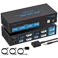 VPFСT 4K@144Hz DisplayPort KVM Switch VP-SW273 KVM-перемикач 1 монітор 2 компьютера