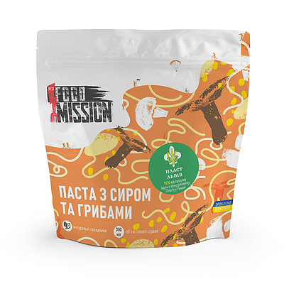 Паста з сиром та грибами