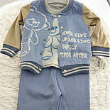 Костюм 9, 12, 18, 24 місяців Туреччина трикотажний новонародженого хлопчика блакитний (КДНМ2489), фото 3